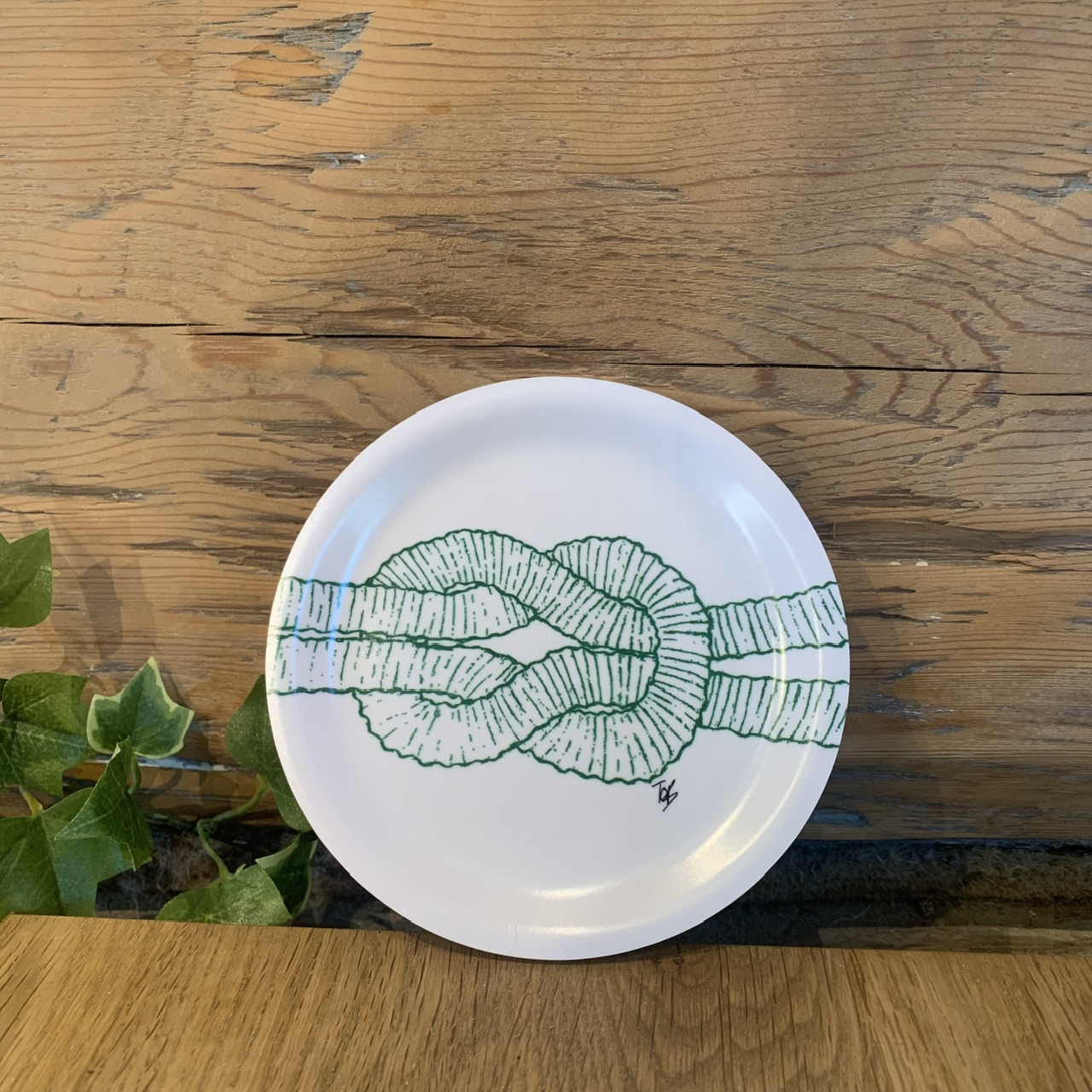 Glasunderlägg Råbandsknop grön Sundboden Design