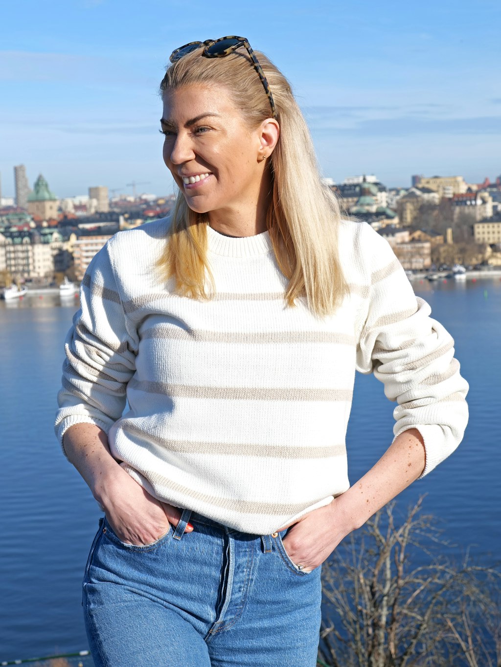 Vinö Randig Bomullströja, Offwhite, Boomerang - Bild 2
