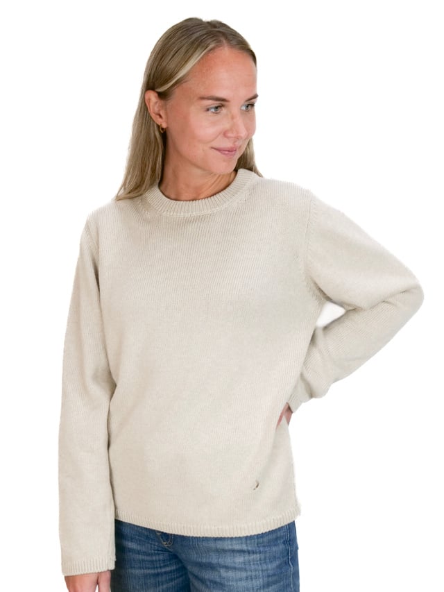 Vinö Crewneck Bomullströja, Warm Beige, Boomerang - Bild 2